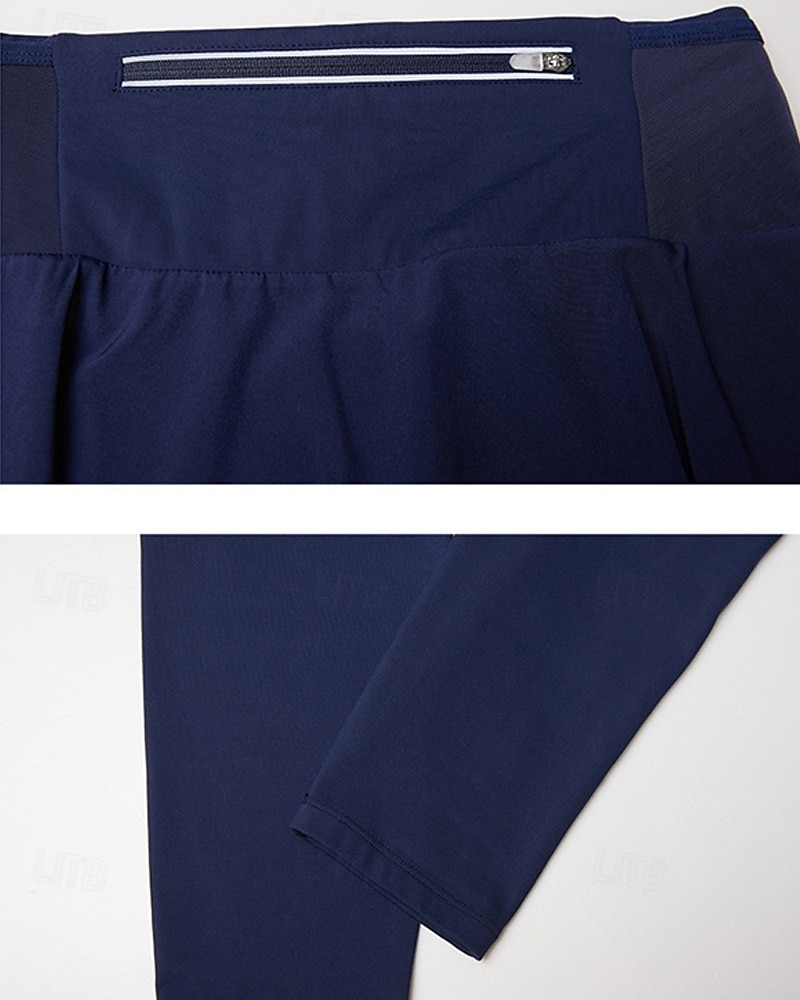 Dames Effen Tennisrok met legging Geplooid Zijzakken Sneldrogend Tennis Golf Augurkbal Kleding Onderlichaam Zwart Blauw Grijs Tenniskleding 2025 - $27.99 –P16