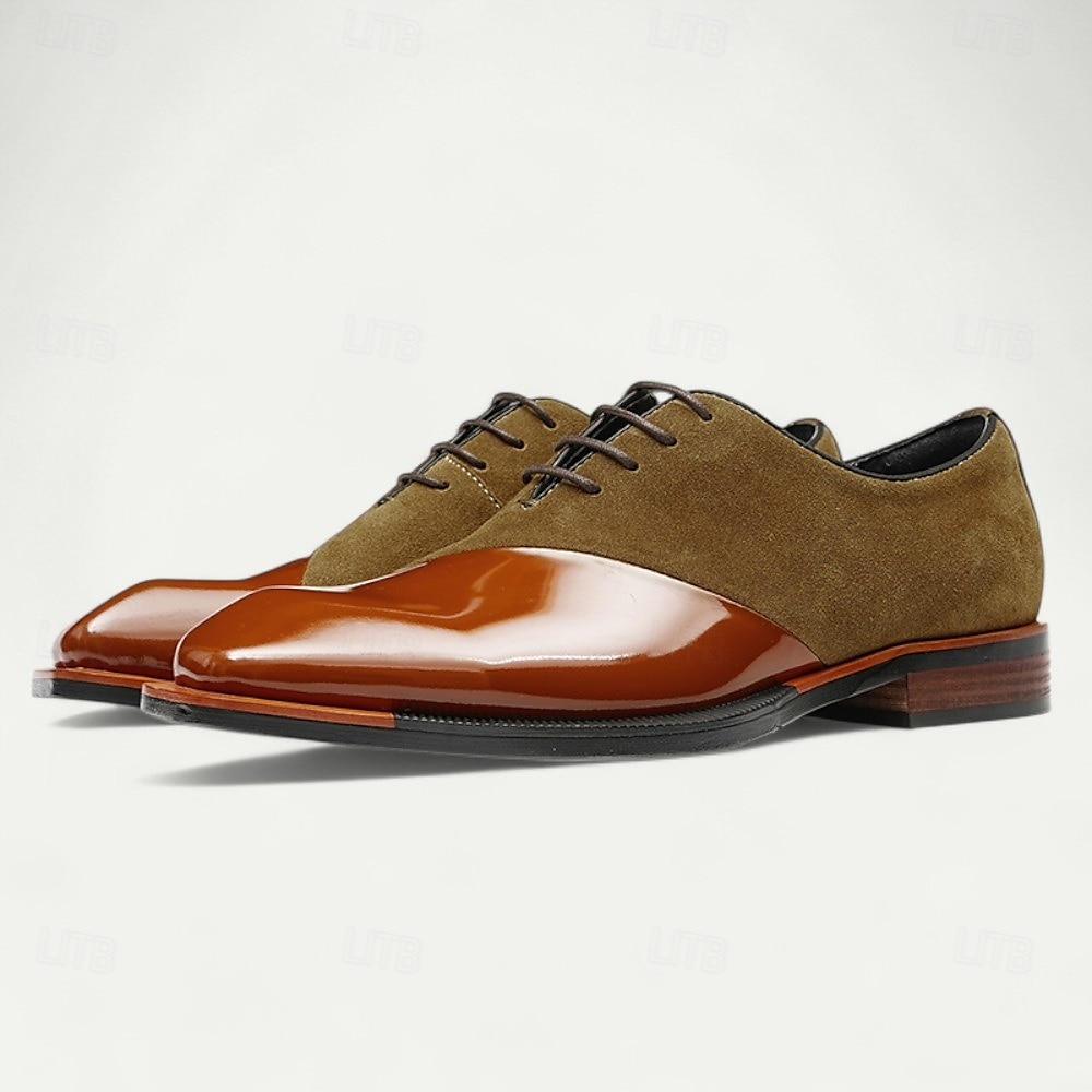 Herren-Schnürschuhe aus hochwertigem braunem Leder mit Brogue-Details – elegante Schuhe für Gala-Dinner, formelle Bälle und Abendveranstaltungen 2025 - $109.99 –P17
