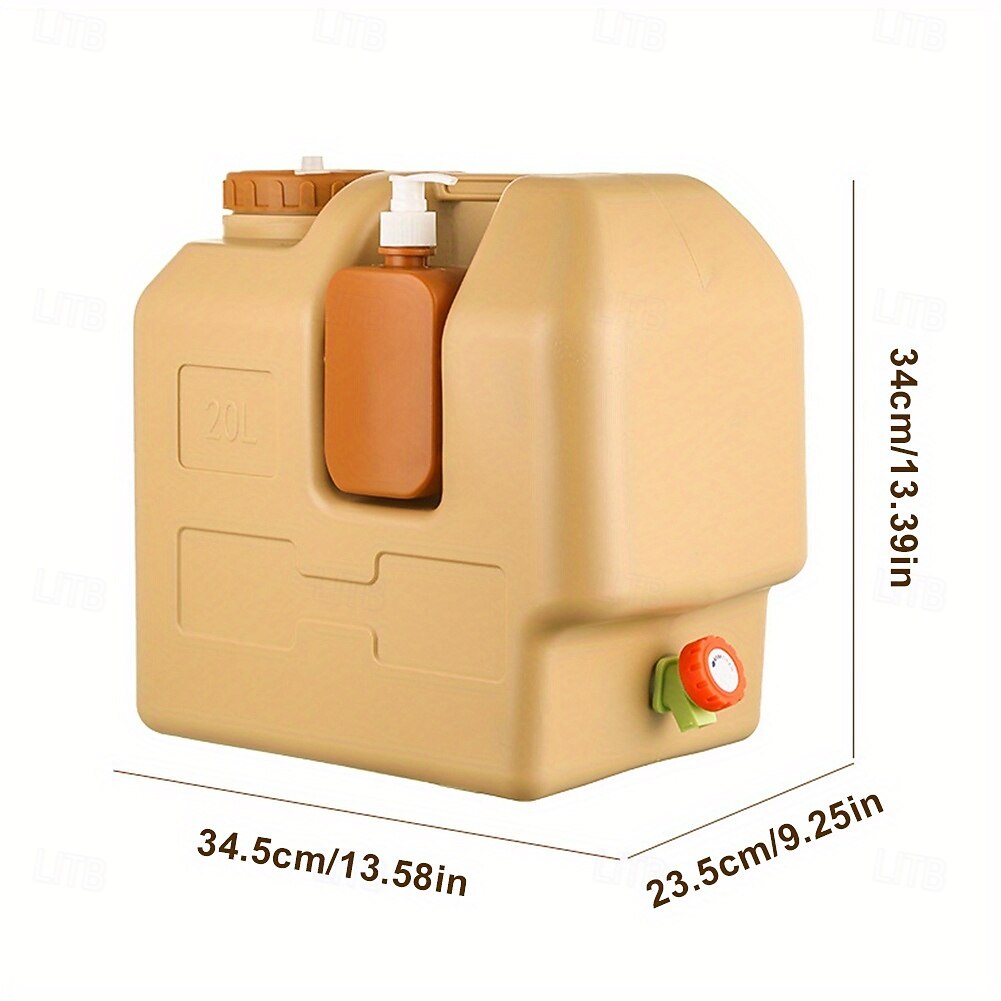 Bidon d'eau de camping portable de 5,28 gallons avec robinet &Distributeur de savon amovible - PE de qualité alimentaire sans BPA, robinet à débit réglable, large ouverture, conception durable pour le de 2025 ? $78.99 –P7