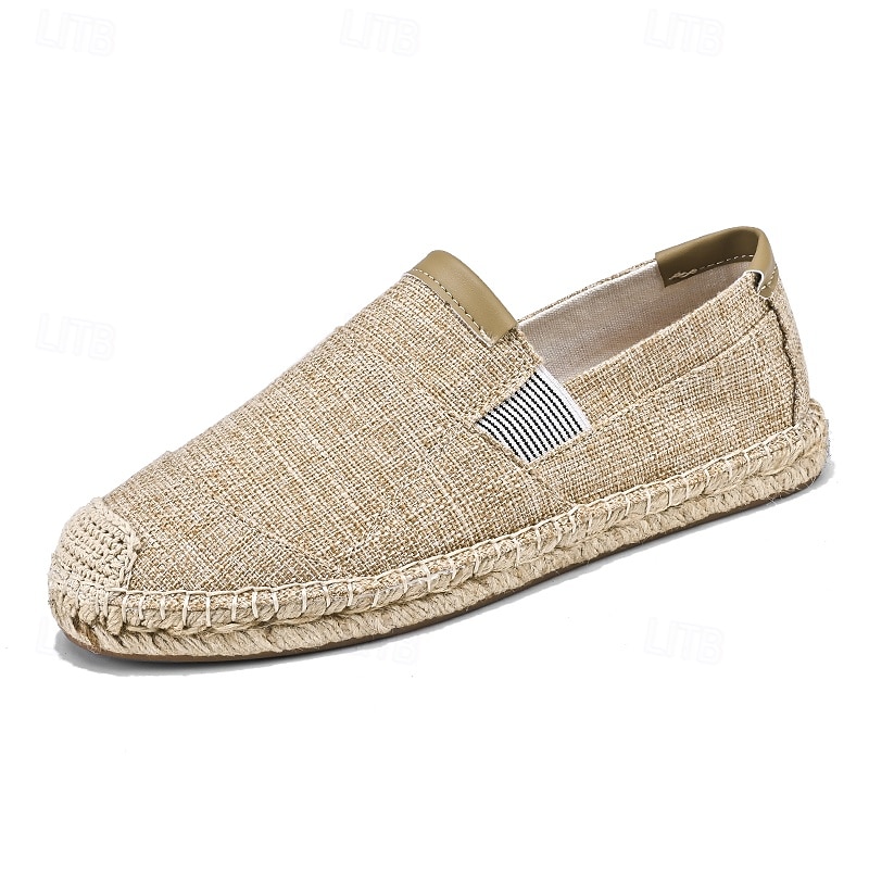 męskie czarne espadryle wsuwane z podeszwą jutową - casualowe, wygodne obuwie letnie do noszenia na co dzień 2026 - $46.99 –P1