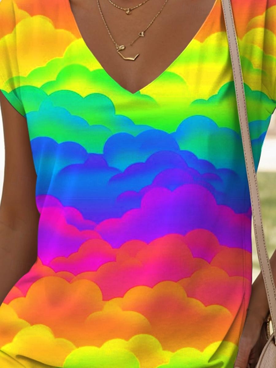 LGBT Pride Parade Pride Raindow Women's Camisole Tank Top Graphic Geometric Vintage Stylish Casual Sleeveless V Neck Regular Tops Daily Vacation Wear Print Blue Purple Orange Summer Spring 2025 - $17.99 –P3