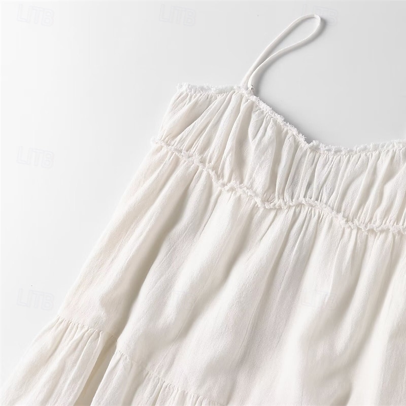 Pentru femei Rochie Mini Rochie albă Rochie de absolvire Rochie Slip Modă Rochie eleganta În aer liber Petrecere Concediu Fit regulat Simplu Fără manșon În V Negru Alb Vară 2025 - $27.99 –P5