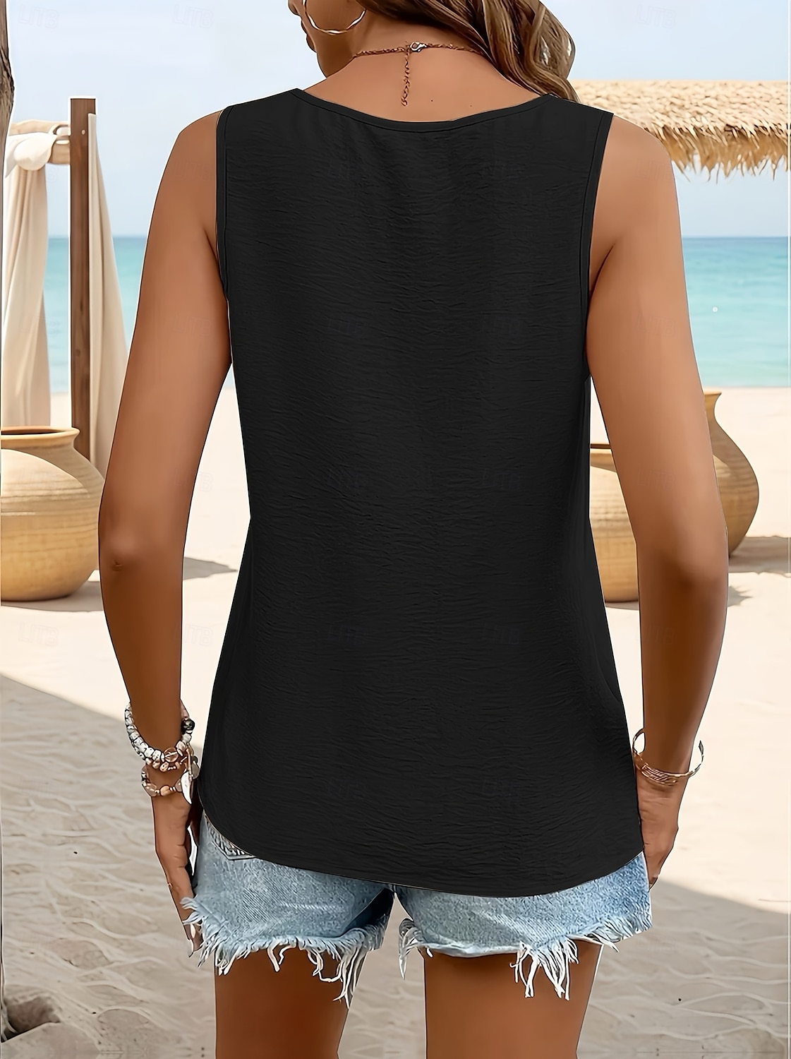 Pentru femei Camisole Tank Top Simplu Elegant Stilat De Bază Fără manșon În V Topuri obișnuite Zilnic Concediu Negru Alb Portocaliu Vară Primăvară 2025 - $16.99 –P6