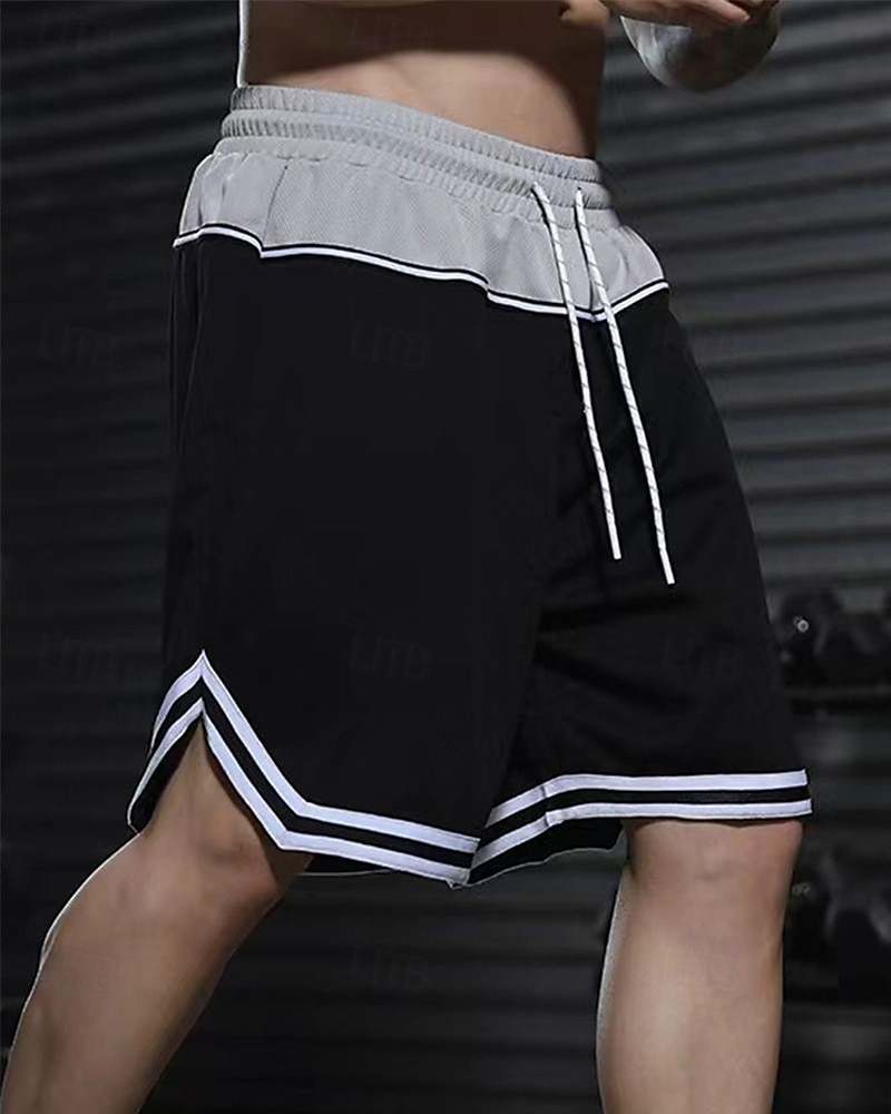 Homens calções atléticos Calção Shorts de basquete Bolsos Com Cordão Cintura elástica Riscas Conforto Respirável Curto Ao ar livre Esportes Clássico Casual Preto Vermelho de 2025 por $15.49 –P10
