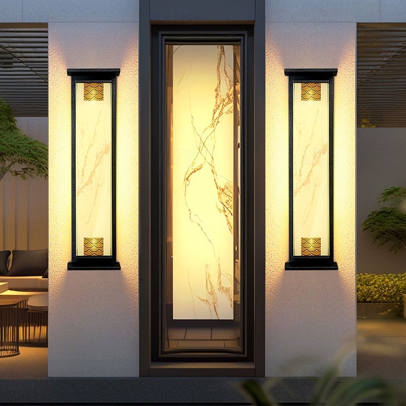 LED Outdoor Wall Light Warm White 75cm  IP65 Modern Sconces Wall Lighting Patio Light Fixture Black Rectangle Lights Marble Wall Lamp for Courtyard,Porch,Garage 2026 - $310.29 –P9