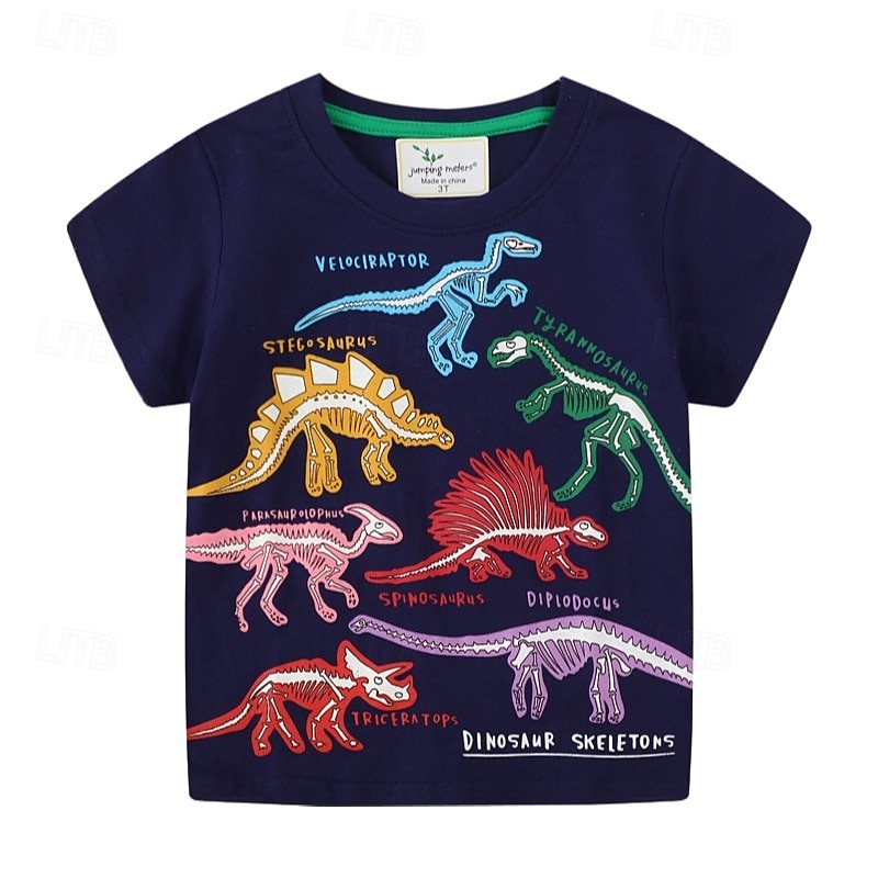 Chlapecké 3D Dinosaurus Košilky Krátký rukáv Léto Jaro Módní Základní Děti 4-7 let Tričkový Venkovní Ležérní Denní Běžný 2025 - $10.99 –P2