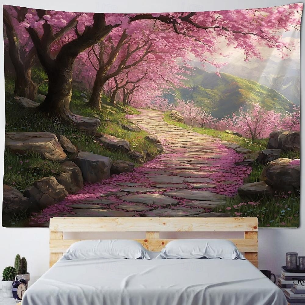 розовый цветок лесной пейзаж подвесной гобелен настенное искусство большой гобелен фреска декор фотография фон одеяло занавеска дом спальня гостиная украшение 2026 - $20.99 –P6
