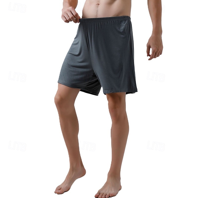 Herr Vardagsklädsel Pyjamasshorts Slät Mode Klassisk Ledigt Hem Dagligen Säng Bomull Komfort Andningsfunktion Mjuk Shorts Elastisk midja Sommar Svart Rodnande Rosa 2025 - $11.99 –P4