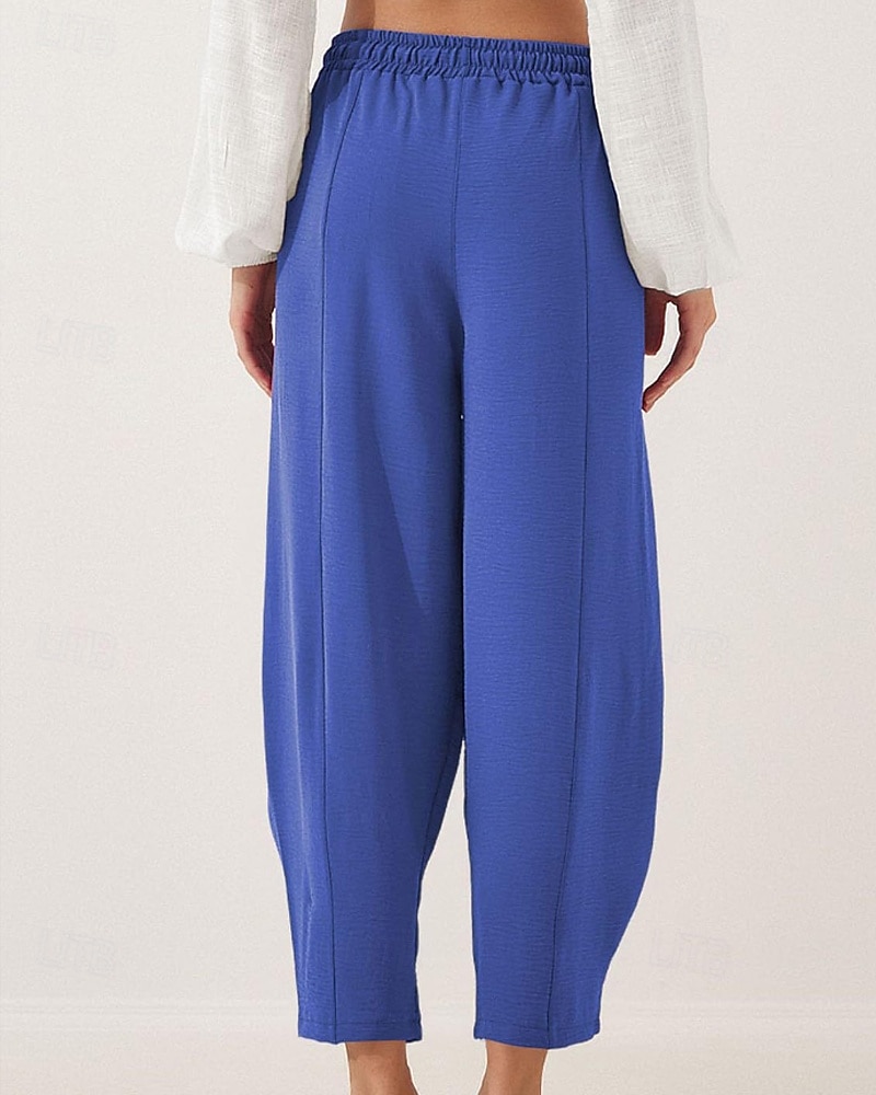 Жен. Брюки Мода Уличный стиль Полная длина Средняя талия Полотняное плетение Карман Эластичный шнурок На открытом воздухе Удобный на открытом воздухе Отпуск 2026 - $22.99 –P4