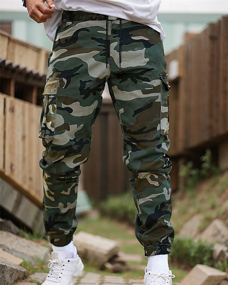 Voor heren Cargohosen Broek Camouflage broek Trekkoord Elastische taille Meerdere zakken camouflage Draagbaar Buiten Dagelijks Kamperen&Wandelen Modieus Klassiek Zwart Leger Groen 2026 - $21.99 –P1