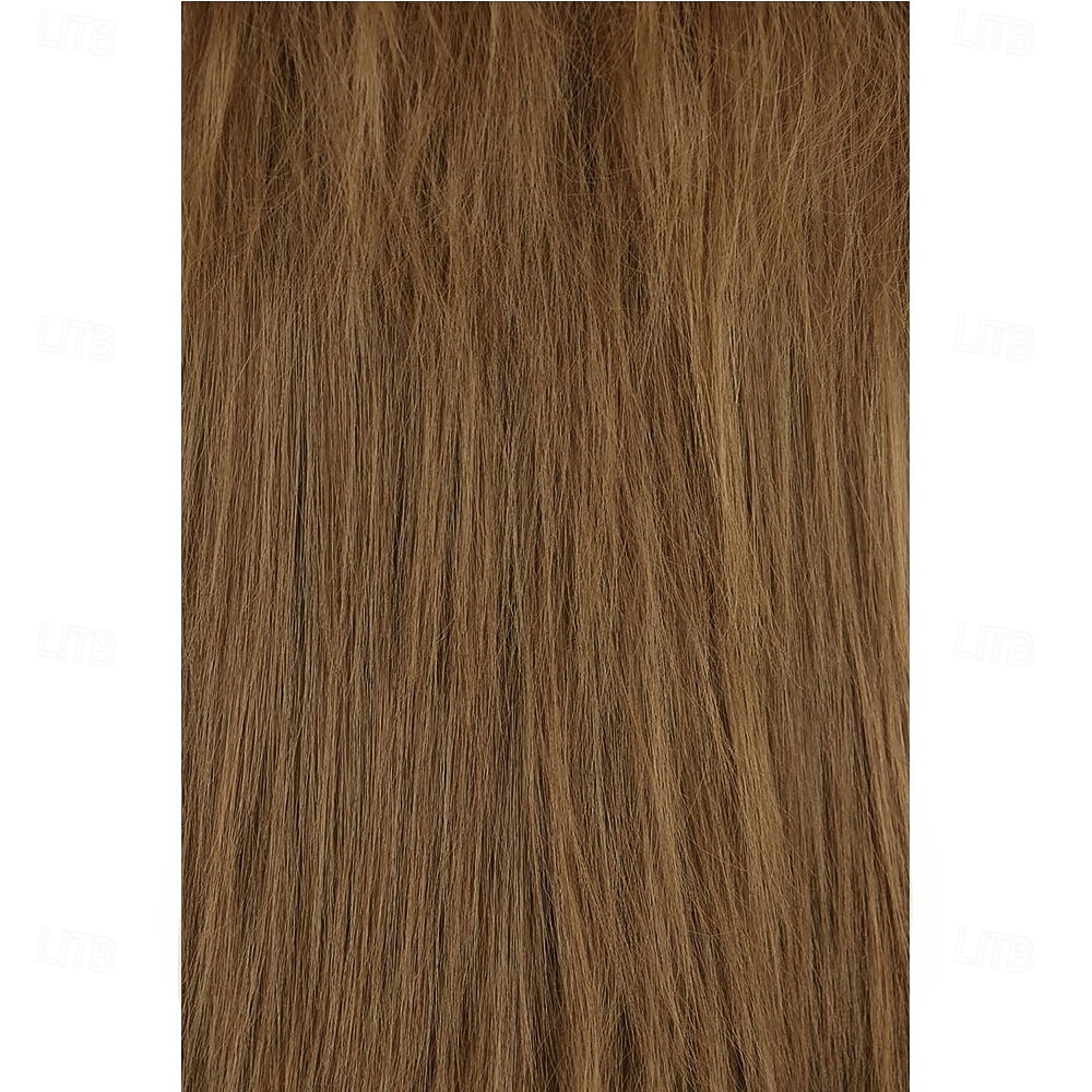 باروكة شعر موليت من السبعينيات والثمانينيات بطول الكتف للنساء، باروكة شعر بني مستقيم مع قلادة، مناسبة لحفلات الديسكو والهالوين 2026 - $24.99 –P6