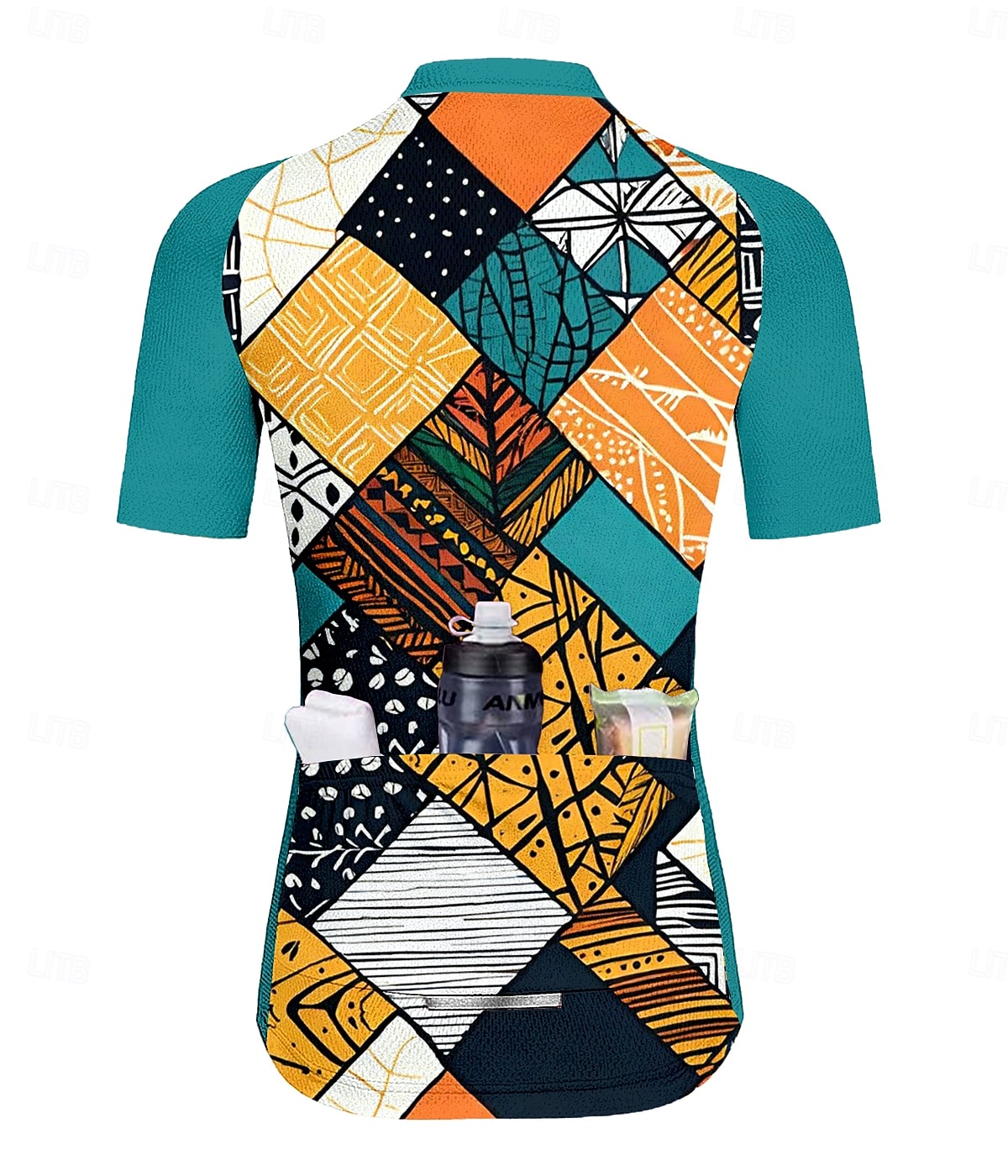 Mujer Maillot de Ciclismo Graphic Geométrico Manga Corta Bicicleta Maillot Camiseta con 3 bolsillos traseros Filtro Solar Resistente a los rayos UV Secado rápido Bandas Reflectantes Deportes Verde 2025 - $30.99 –P2