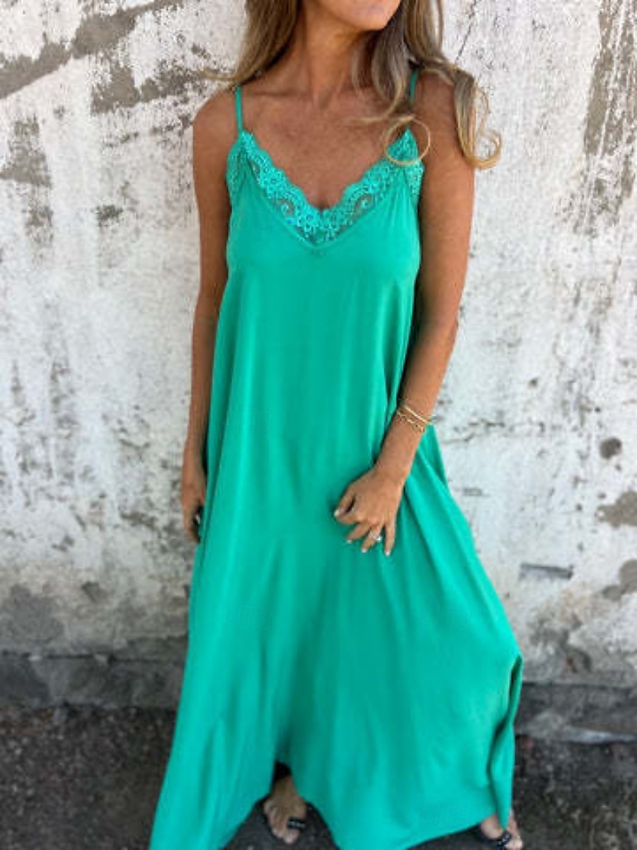 Femmes Robe Longue Maxi Robe Robes en coton et lin Robe Décontractée Robe d'été Robe Nuisette Mode Moderne Quotidien Week-end Coupe régulière Uni Sans manches Bretelles Noir Bleu Vert Kaki Été de 2025 ? $28.99 –P14