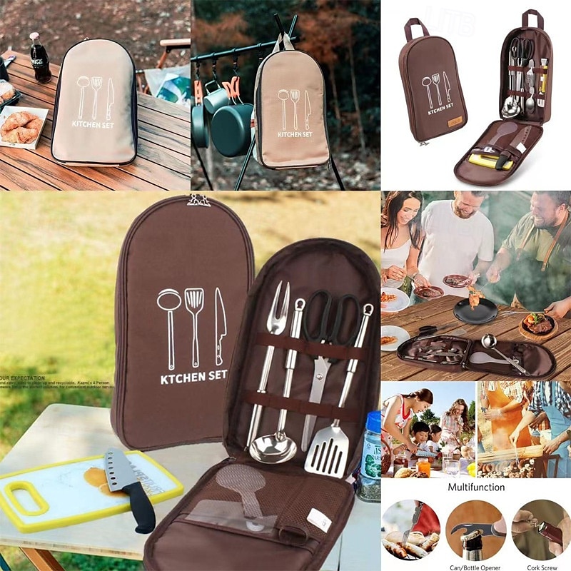 Borsa portautensili da campeggio per viaggi all'aperto, comoda borsa portautensili da campeggio portatile, borsa da viaggio per coltelli del 2025 a $23.99 –P6