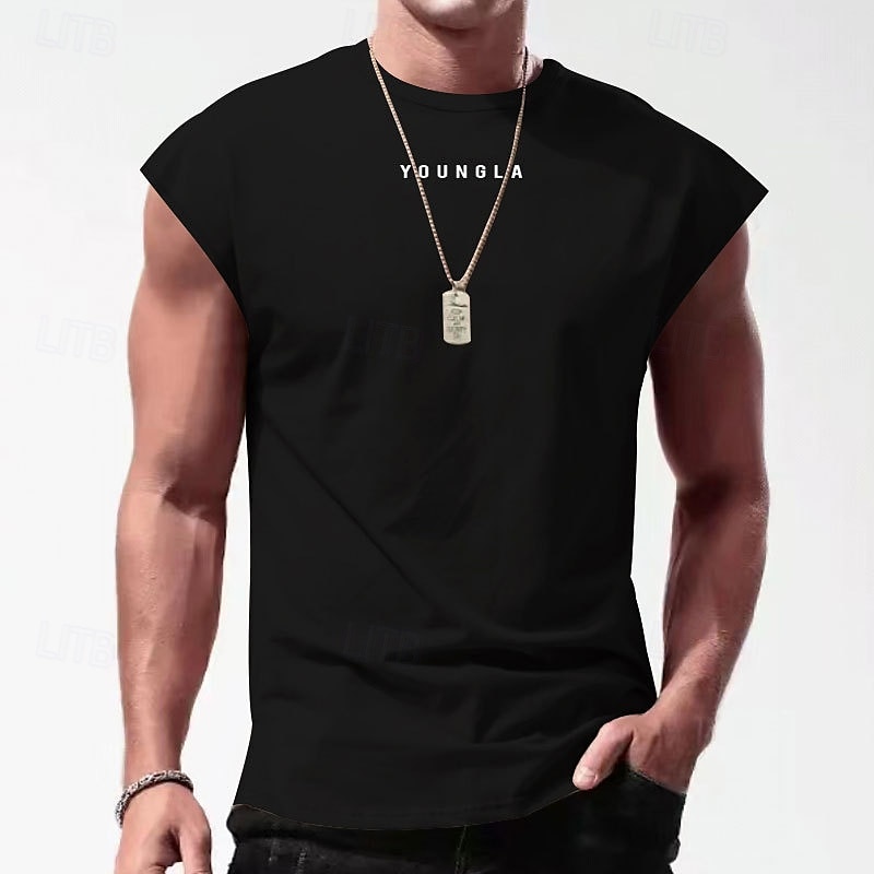 Per uomo Canotta Maglietta smanicata Canottiera Maglietta senza maniche Senza Maniche Girocollo Estate Lettera Moda Designer Essenziale Stampato Vacanza Streetwear Uscire Nero Bianco Rosso Maglietta del 2025 a $16.49 –P13