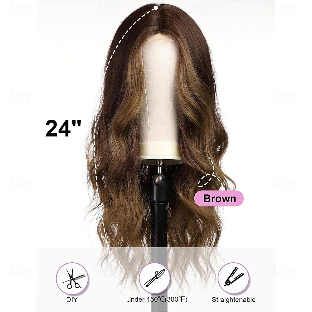 Long Wavy Brown Wigs for Women Heat Resistant Wig with Middle Parting for Daily 2026 - $27.99 –P4