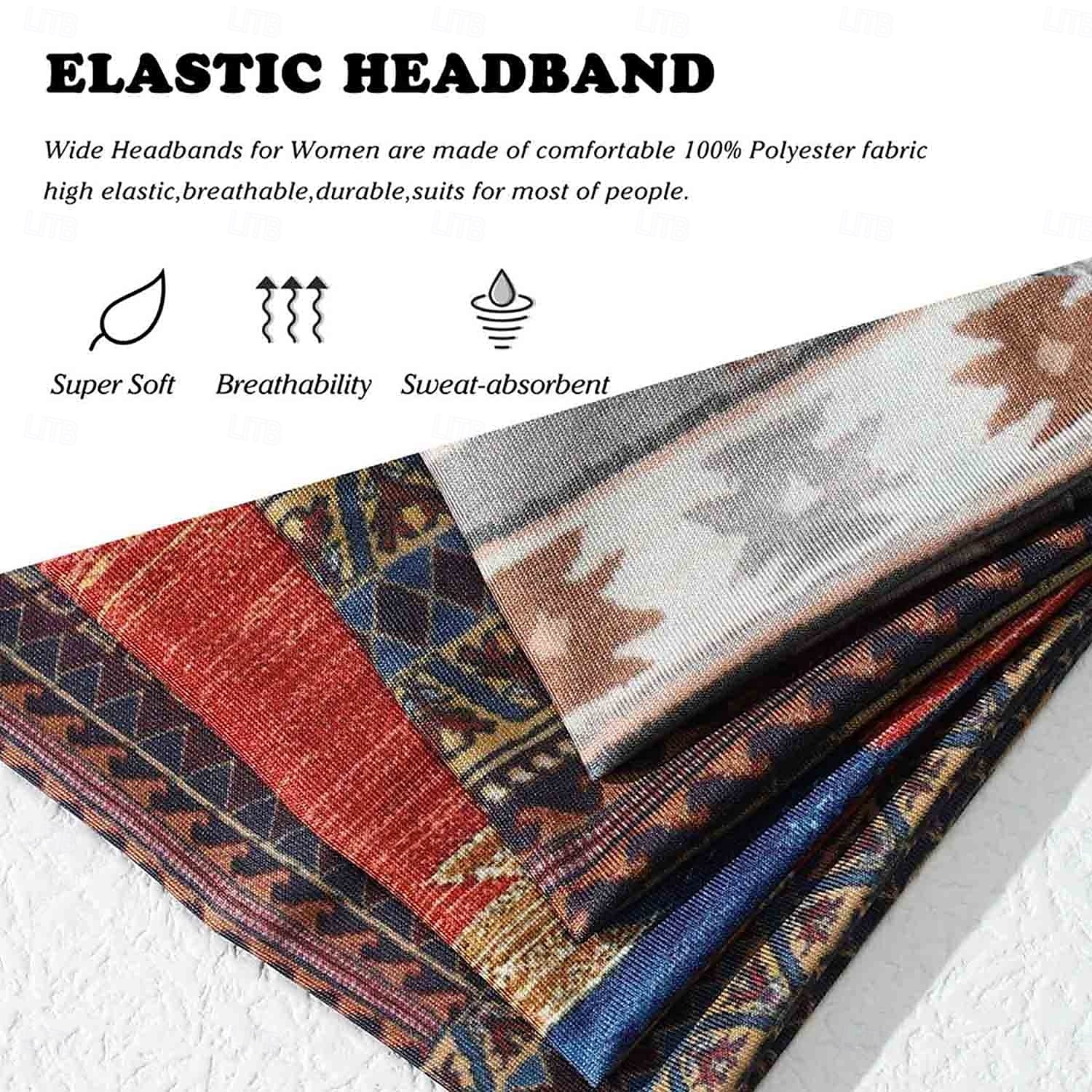 Boho Headbands Women Wide Head Bands Turban Elastic Nonslip Hairbands Workout Yoga Hair Scarfs Running Sweatband African Bohemian Head Wraps Fashion Hair Accessories for Women (D-Bohemian) 2026 - $5.49 –P7