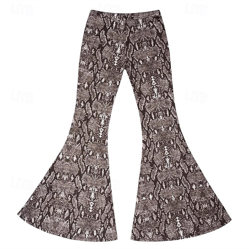 Retro Cikánský 70. léta Kalhoty Bell Bottoms světlé legíny Roztažené kalhoty Disko Vysoký pas Zvíře Leopard Tygr Maškarní kostým Dámské předvečer Všech svatých Karneval Dovolená hudební festival 2025 - $21.99 –P8
