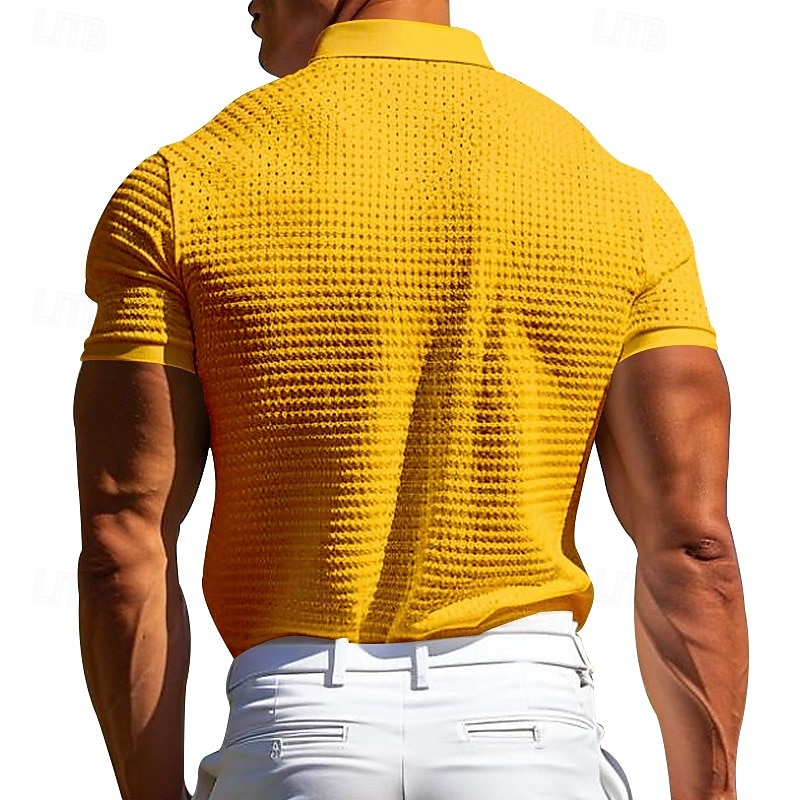Per uomo Polo Maglia da golf All'aperto Abbigliamento quotidiano Bavero Manica Corta Moda Hawaiano Albero di Cocco Stampato Estate Vestibilità regolare Nero Bianco Giallo Vino Azzurro cielo Grigio del 2025 a $20.99 –P2