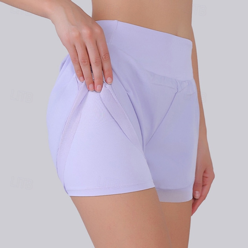 Per donna Tinta unita Gonna casual Pantaloncini da tennis Maglia a contrasto Cintura larga Asciugatura Rapida Traspirante Tennis Golf Pickleball Nero Azzurro cielo Viola Abbigliamento da tennis del 2026 a $21.99 –P7