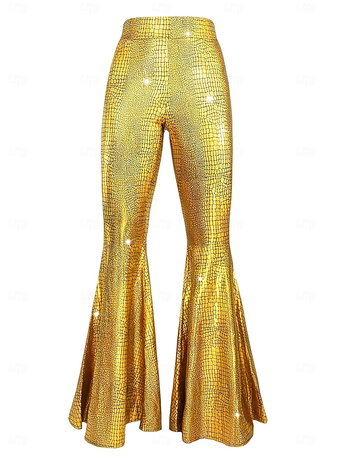 Retro 70. léta Báječný Kalhoty do zvonu Roztažené kalhoty Disko Vysoký pas Lesklý latexový patent Kov Hadí kůže Maškarní kostým Dámské předvečer Všech svatých Karneval hudební festival Retro 2025 - $37.99 –P11