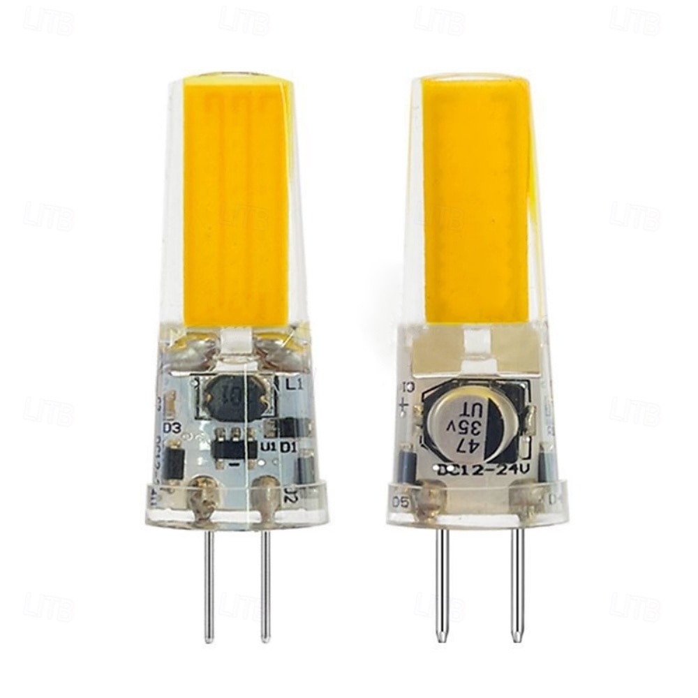 נורות לד G4 COB 5W שווה ערך ל-50W AC12V DC12-24V ניתן לעמעום נורת לד סיליקון G4 בסיס דו-פינים אור לד לבן לבן חם למנורת קריסטל נברשת 5 יחידות 2025 - $28.99 –P1