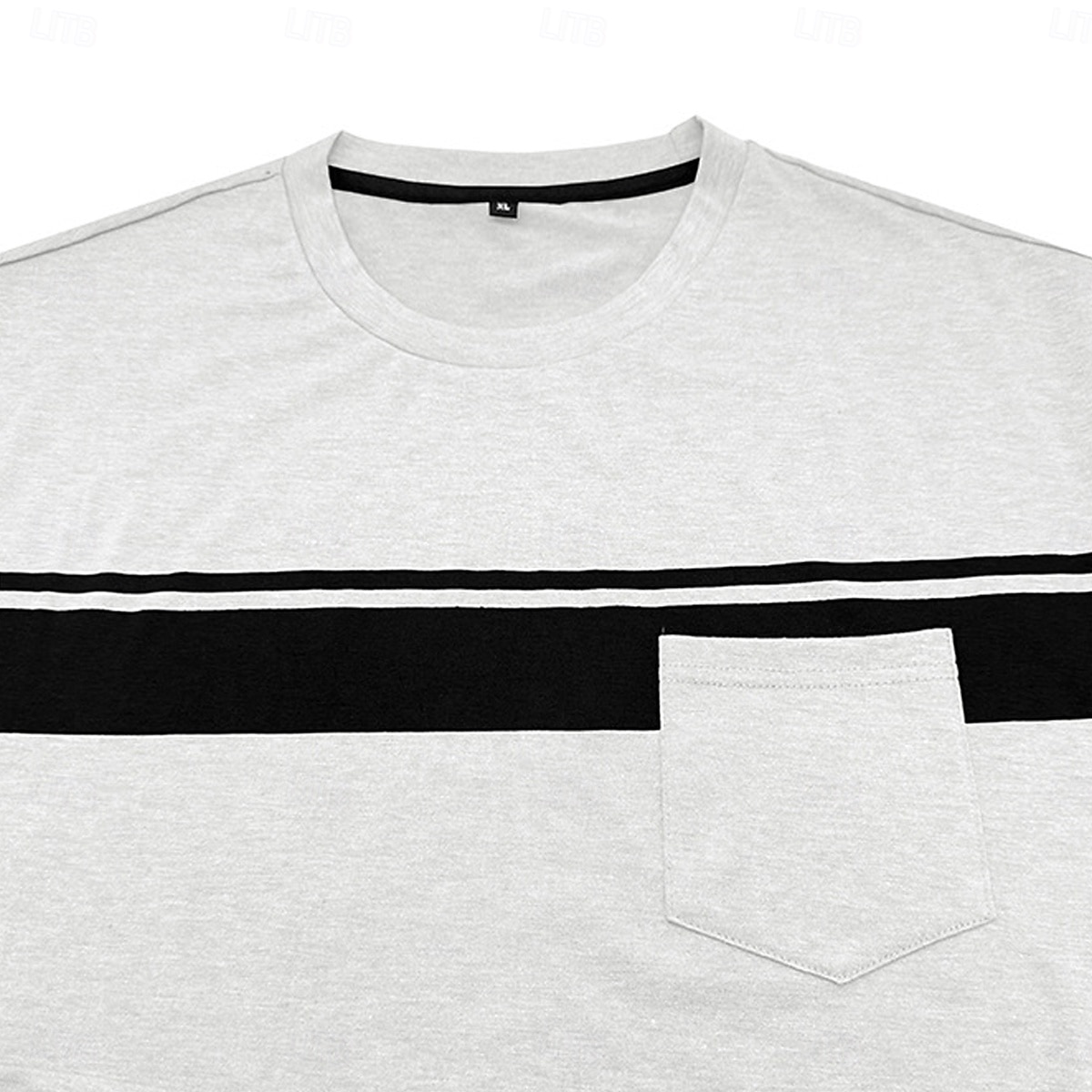 Men's T Shirt Short Sleeve Crew Neck Summer Spring Solid Color Stripe Elegant Neutral Daily Pocket Stripe School Training Outdoor White Red Navy Blue Top Tee for Men 2025 - $16.49 –P4