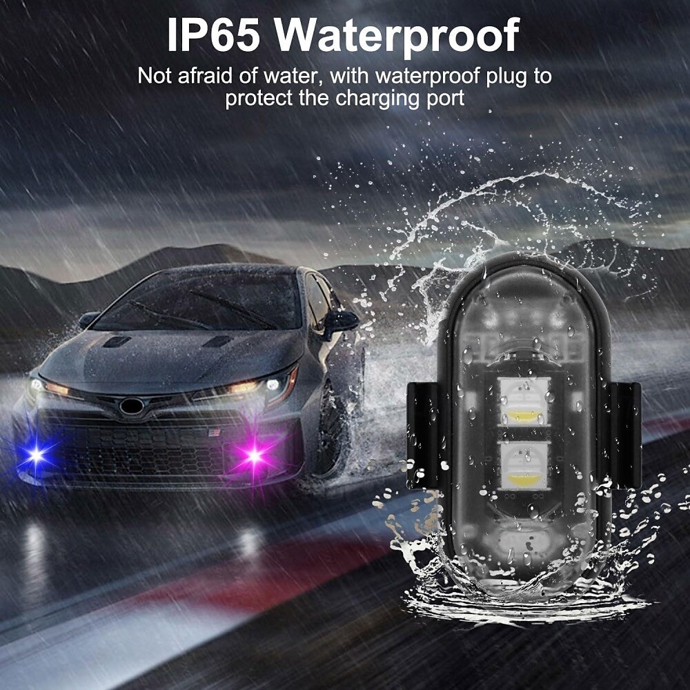Wireless LED Strobe Lights with Remote Control 8 Colors USB Charing Waterproof Anti-Collision LED Emergency Warning Lights for Car Motorcycle Drone Aircraft Bike 4pcs 2025 - $21.99 –P4