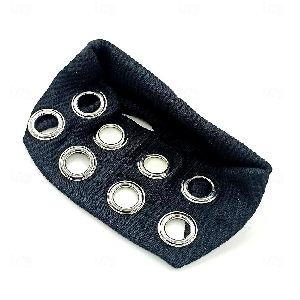 Faixa de cabelo elástica com ilhós vazados para mulheres, estilo punk grunge, faixa de cabelo larga, acessório casual elástico para cabelo de 2025 por $13.99 –P13