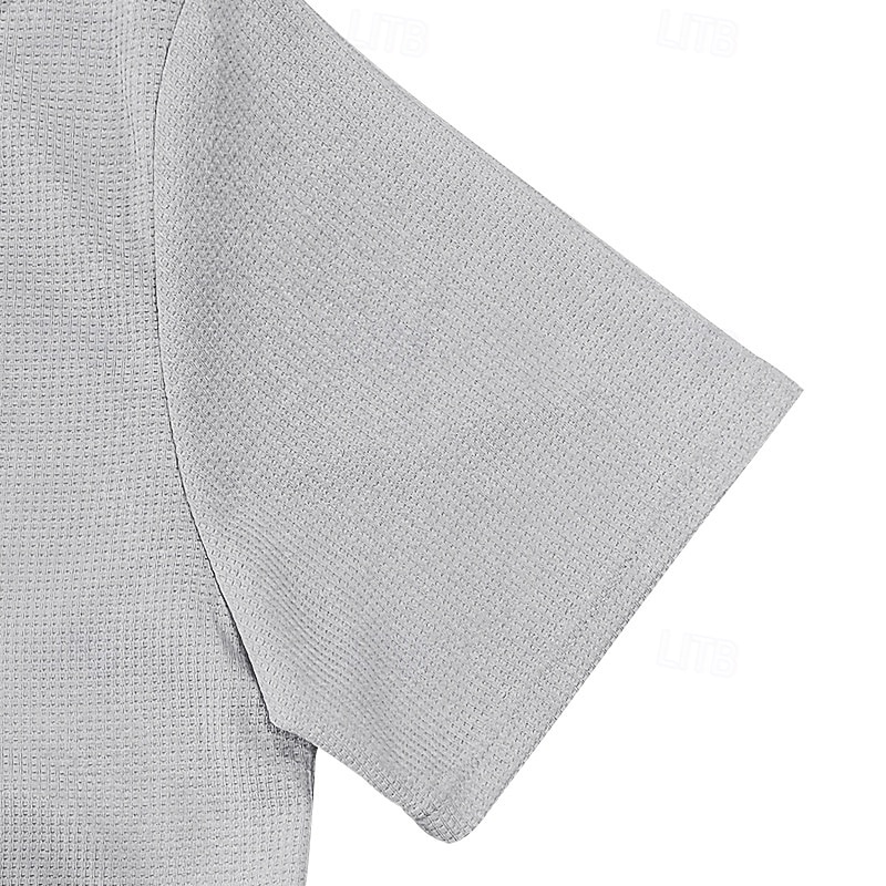 Men's Golf Shirt Golf Polos Shirts Work Casual Lapel Short Sleeve Basic Modern Plain Jacquard Summer Regular Fit Black White Red Royal Blue Khaki Light Grey Golf Shirt 2025 - $16.49 –P7