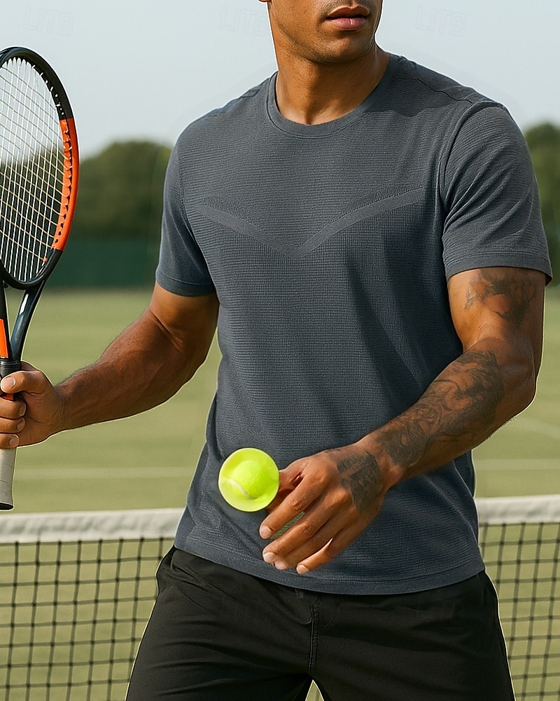 US Open Pánské Jednobarevné Tenisové tričko Krátké rukávy Ter Emen Odvod vlhkosti Prodyšné Tenis Golf Pickleball Tričkový Armádní zelená Modrá Zelená Oblečení na tenis 2025 - $14.39 –P4