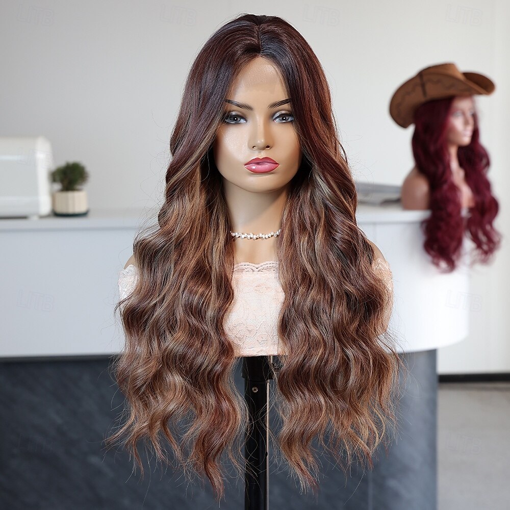 Synthetic Lace Wig Curly Style 24 inch Brown Middle Part U Part Wig Women's Wig Light Brown 2025 - $39.99 –P4