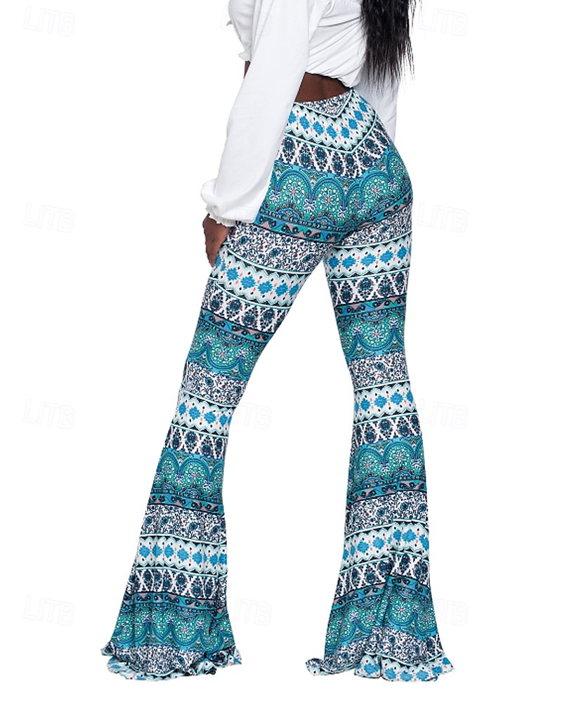 Pentru femei Pantaloni Casual Boho Lungime totală Natural Floare Imprimare Confortabil Exterior Comfortabil În aer liber Vacanță Magenta Galben Auriu Bleumarin Negru Vară Fit regulat 2025 - $17.99 –P13