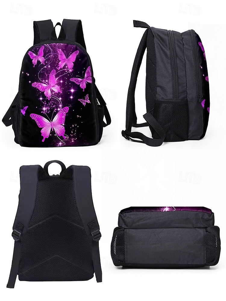Ensemble de 3 sacs à dos d'école à imprimé papillon pour filles avec sac à lunch isotherme et trousse à crayons - léger et élégant pour l'école primaire et le collège, les voyages ou les pique-niques de 2025 ? $32.99 –P5