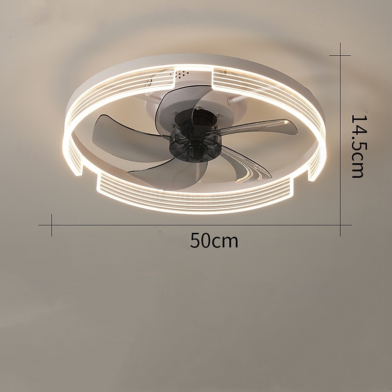 Deckenventilator mit Lichtring Kreis Design 50cm ca &Fernbedienung, Zeitsteuerung &3 LED-Farb-Deckenventilator, 6 Windgeschwindigkeiten, moderner Deckenventilator für Schlafzimmer, Wohnzimmer, kleine 2025 - $247.59 –P3