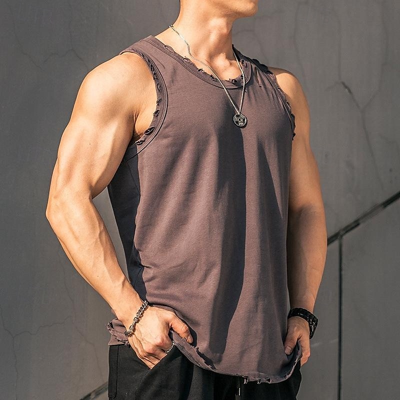 Men's Tank Top Vest Top Undershirt Sleeveless Shirt Sleeveless Crew Neck Summer Plain Fashion Designer Basic Classic Vacation Street Going out Black Pink Gray Top Tee for Men 2025 - $23.99 –P4
