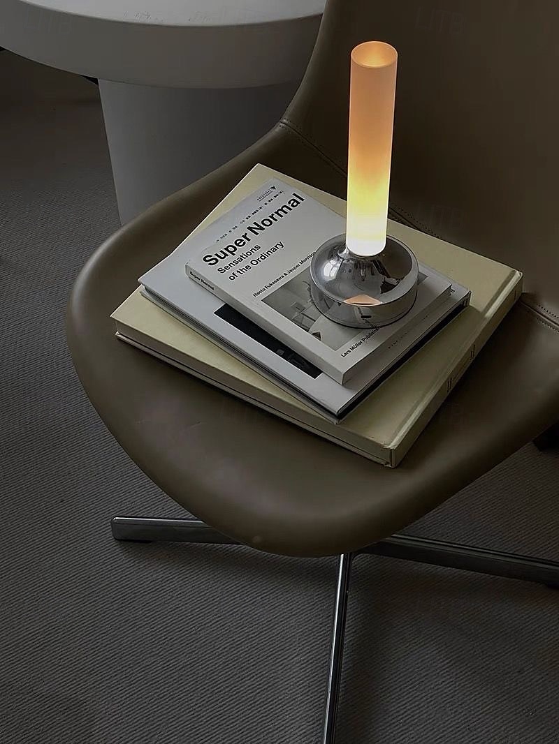 Candle Table Lamp Long Style USB Rechargeable Wireless Touch Lamp Desktop Decoration Atmosphere Night Light for Bedroom Silver 2025 - $132.99 –P4