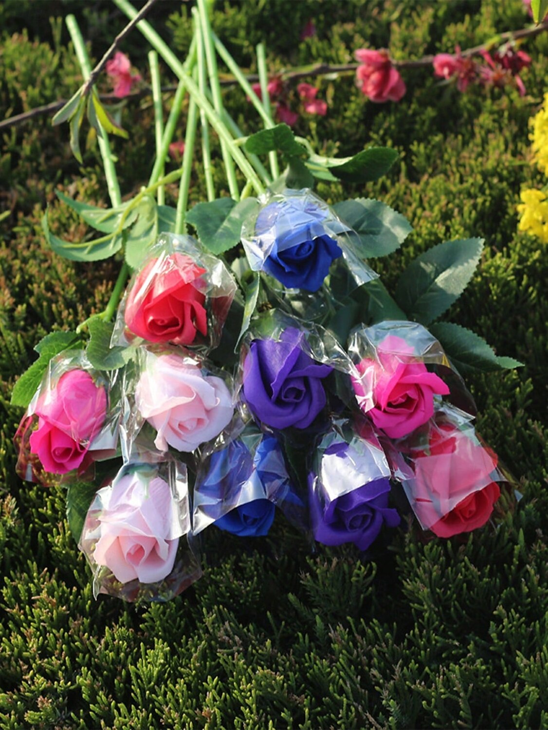 einzelne künstliche Seifenblume in einem kreativen transparenten Geschenkbeutel, ideal als Geschenk zu Weihnachten, zum Muttertag, zum Geburtstag, zur Hochzeit, zum Valentinstag, zum Jahrestag, zum 2025 - $4.99 –P8