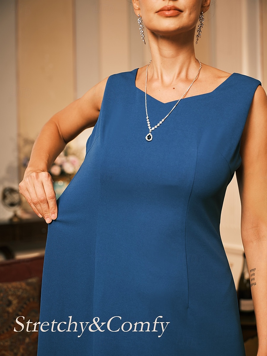 Women's Midi Dress Sheath Dress A Line Dress Elegant Wedding Party Wedding Guest Regular Fit Solid Color Sleeveless V Neck Gray Pink Black Burgundy Navy Blue Summer Spring Fall Winter 2025 - $49.99 –P6