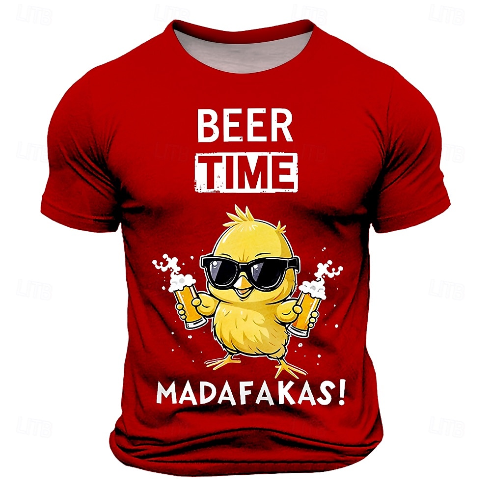 Men's Chick Oktoberfest Beer T Shirt Short Sleeve T shirt 3D Print Crew Neck Shirt Fashion Daily Street Daily Green 1# Blue 2# Black Summer Spring Clothing Apparel S M L XL XXL XXXL 2025 - $19.99 –P2