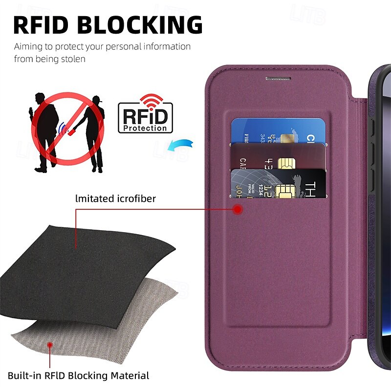 Phone Case For Apple AirTag iPhone 16 Pro Max Plus iPhone 15 14 Pro Max Plus iPhone 13 12 Pro Max Magnetic Adsorption Flip Cover Support Wireless Charging Card Slot Shockproof TPU PC PU Leather 2025 - $19.99 –P4