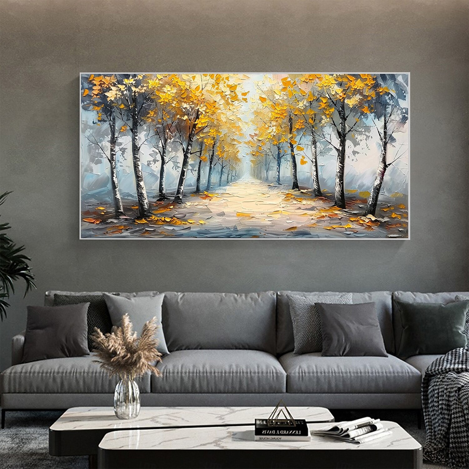 Handmade Original Forest Trail Oil Painting On Canvas Abstract Tree Scenery Wall Art for Home Decor With Stretched Frame Without Inner Frame Painting 2025 - $141.99 –P6
