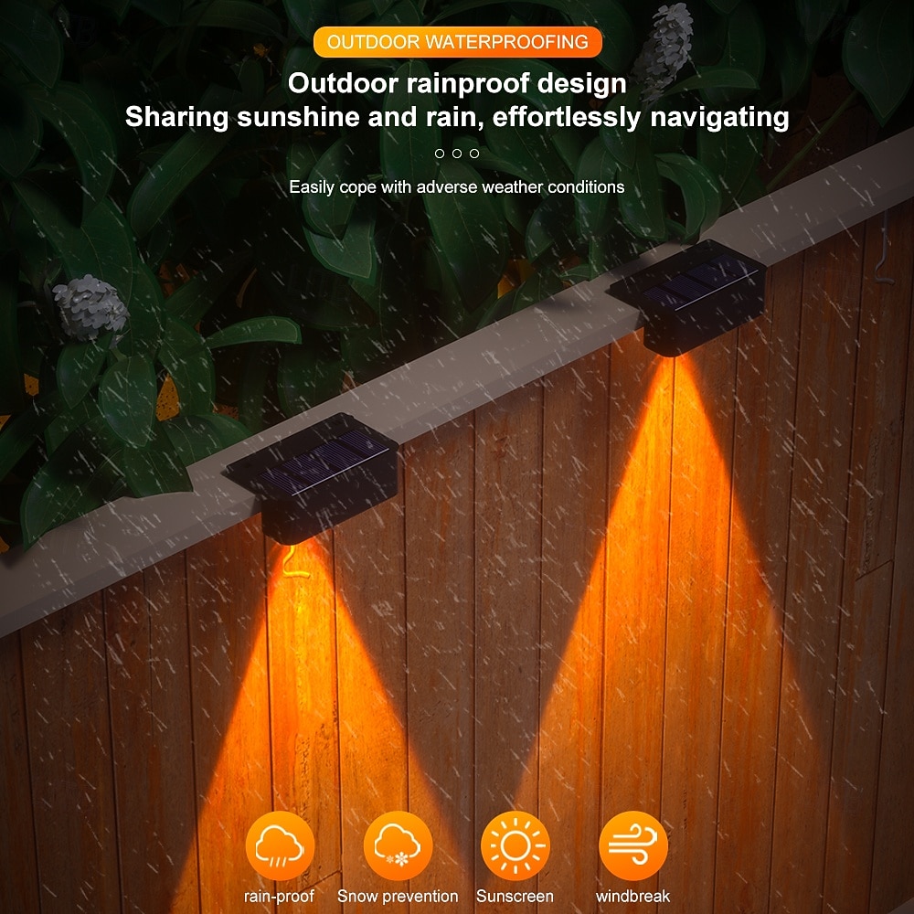 4/8 Pcs LED Solar Wall Lights Outdoor IP65 Waterproof Wall Lamp for House Yard Stair Fence Pool Garden Decor Lighting 2026 - $23.99 –P5