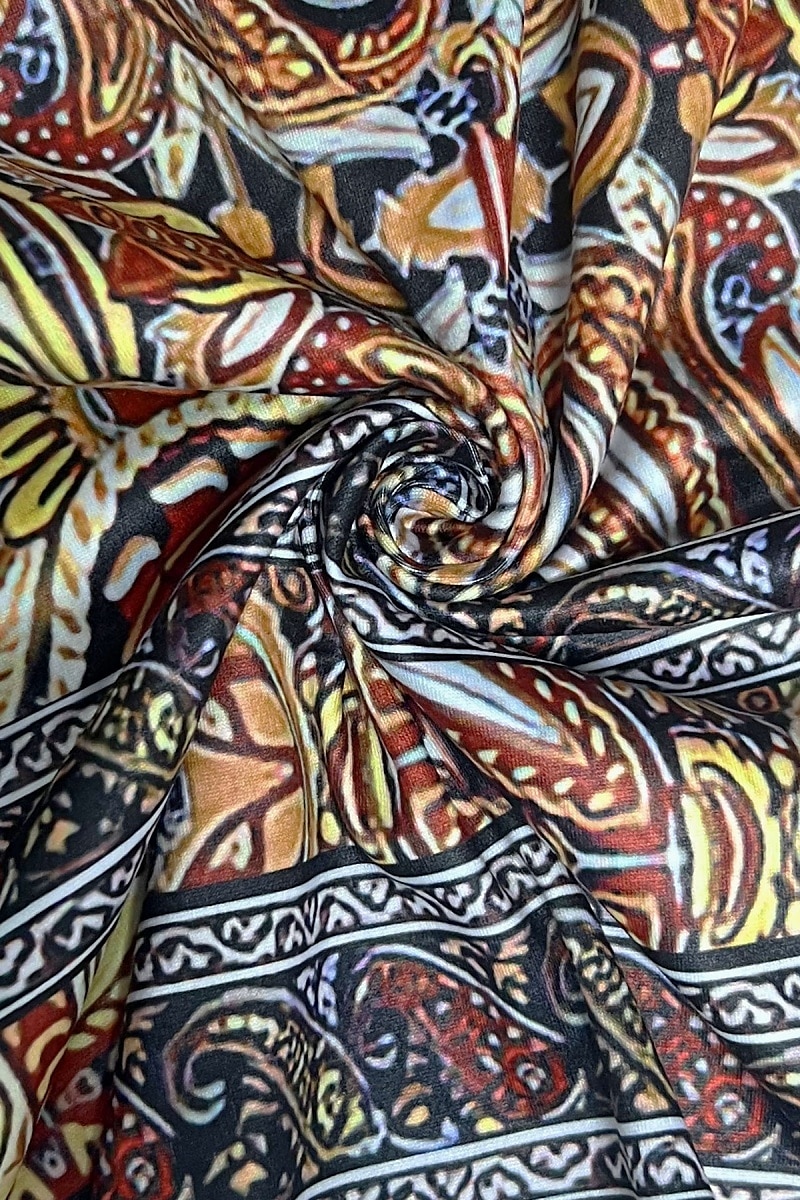 Damskie Sukienka mini Sukienka A line Letnie sukienki Urlop Codzienny Boho Codzienny Święto Regularny W Tureckie Wzory Krótki rękaw W serek Żółty Fioletowy Lato 2025 - $31.99 –P5