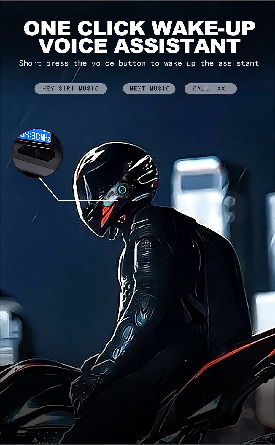 K09 Helmet Bluetooth Earphones with Real-Time Intercom, FM Radio, Noise Reduction, IPX8 Waterproof, Long Battery for Motorcycle Riding 2025 - $41.99 –P7