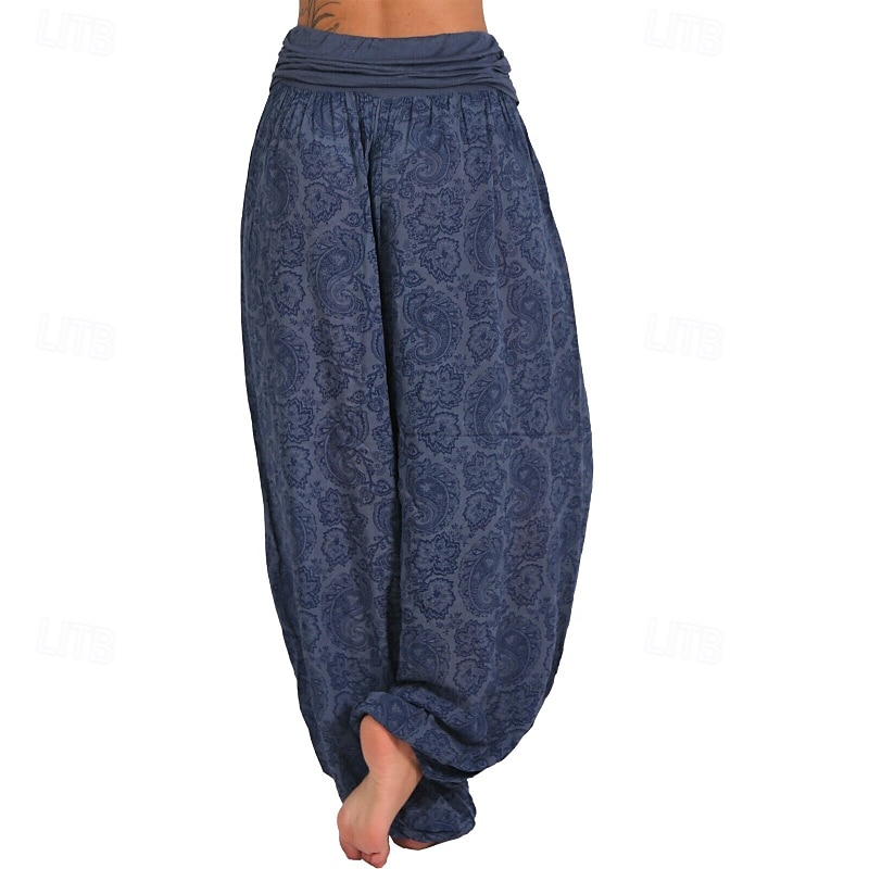 Damen Weites Bein Stoffhosen Hosen Hose Mode Boho Volle Länge Natürliche Taille Blumen Druck Bequem Außenbereich Outdoor Urlaub Alltagstauglich Magenta Saphir Marineblau Aprikose Sommer Normale 2025 - $19.99 –P20