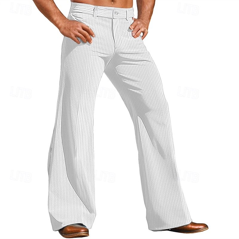 Rétro Vintage Années 1970 Groovy Pantalons à pattes d'éléphant Pantalon évasé Hippie Disco Taille Normale Velours Côtelé Déguisement Homme Halloween Carnaval Festival de Musique Décontracté Quotidien de 2026 ? $37.99 –P7