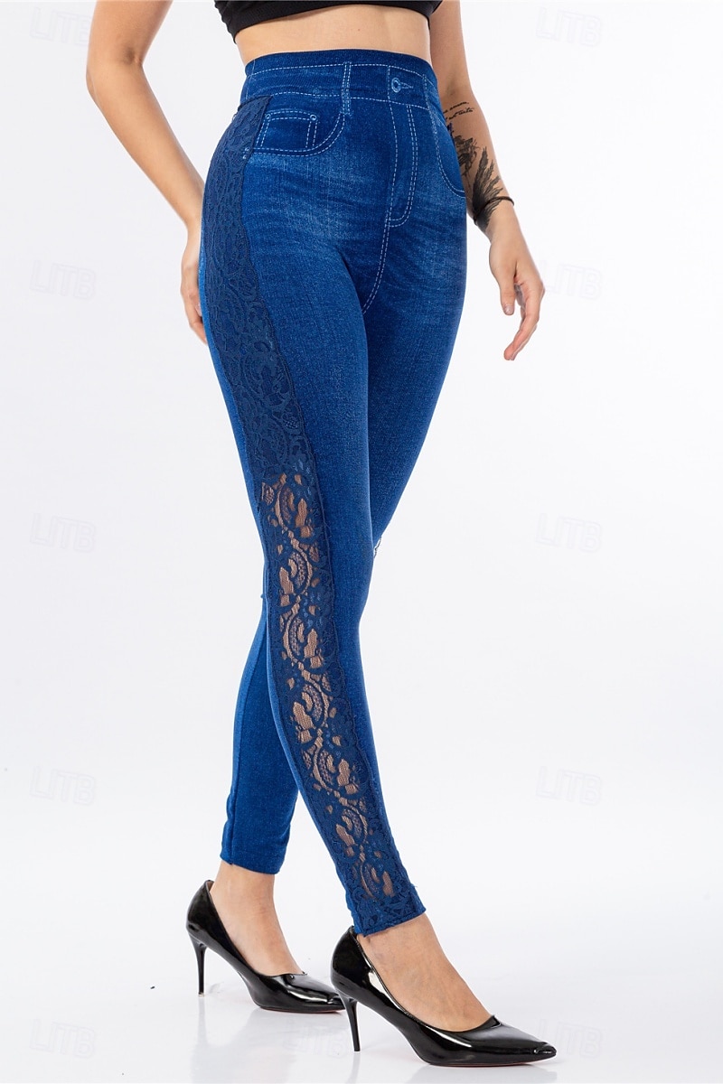 Women's Leggings Trousers 3D Print Chinos Vacation Vintage Streetwear Full Length High Waist Plain Printing Comfy Soft Comfortable Stretchy Outdoor Street Daily Blue Summer Skinny 2025 - $13.99 –P2