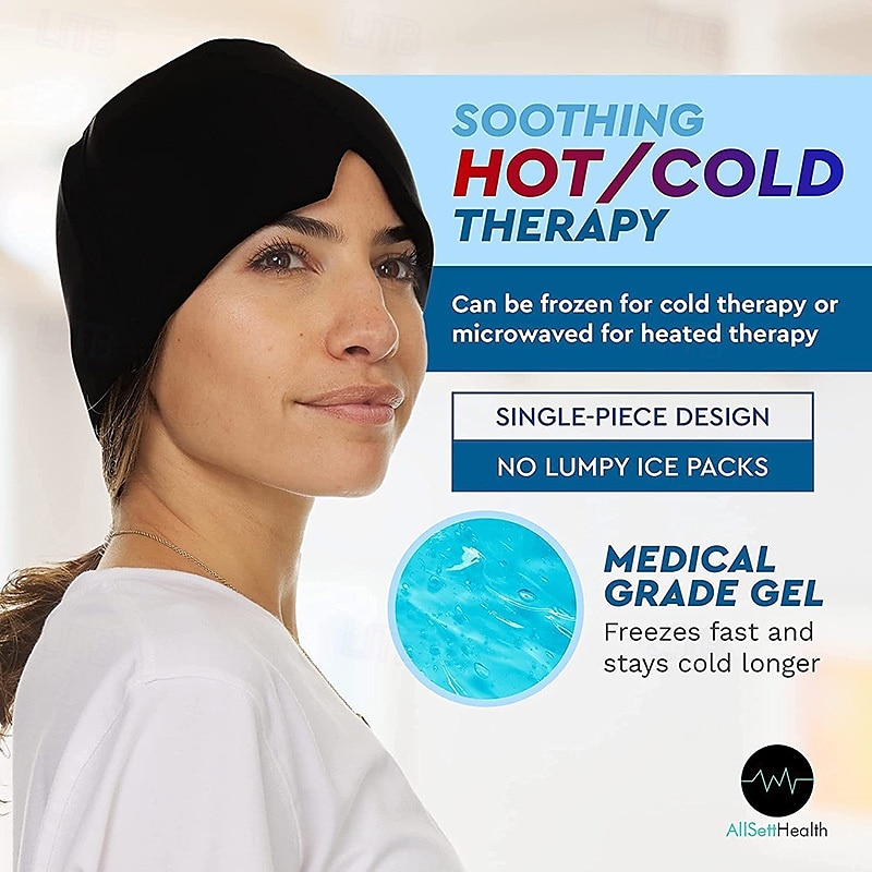 hodepine- og migrenehatt, kjøleputer gel migrenemaske, gjenbrukbar migrenehette for spenning, stress, langvarig kjølende isterapi 2025 - $23.99 –P11