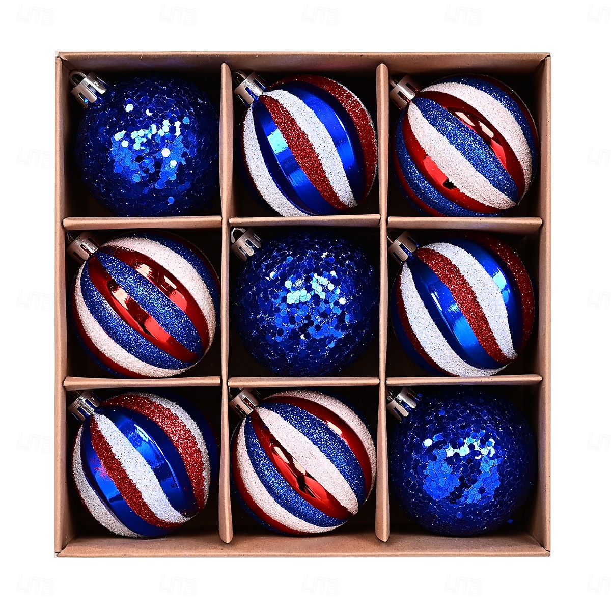 9 db/szett hazafias díszek július 4-i fadíszekhez, piros fehér kék törésálló americana törpe függő gömbdíszek munka karácsonyi emléknapi dekorációhoz 2025 - $18.99 –P5